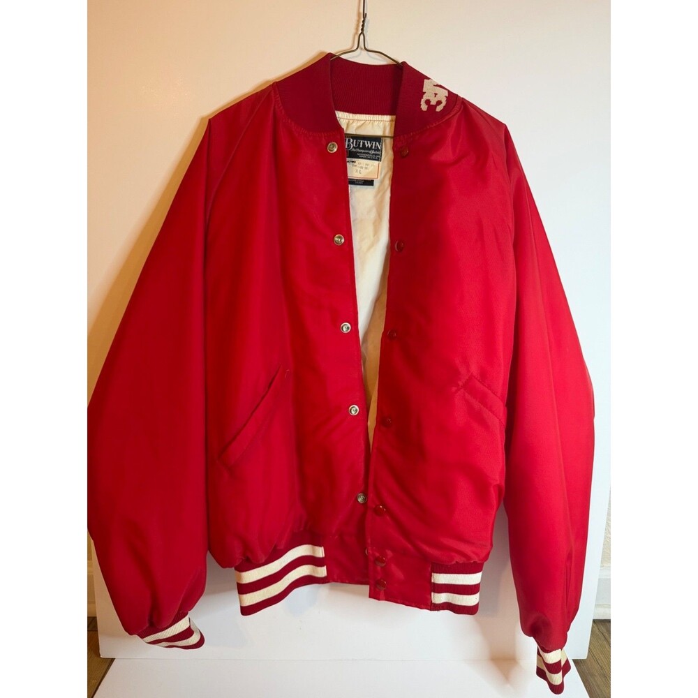Vintage Red Butwin Varsity Jacket Size XL Made in USA
